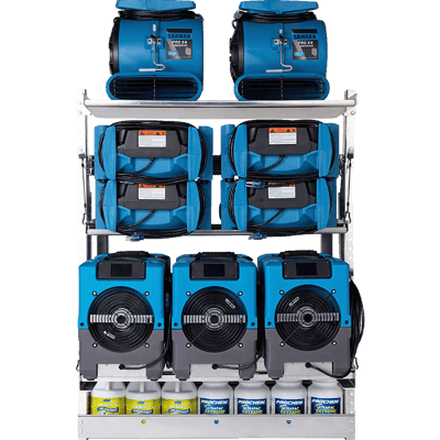 Modular Van Shelving Multiple pieces of Equipment on Shelving