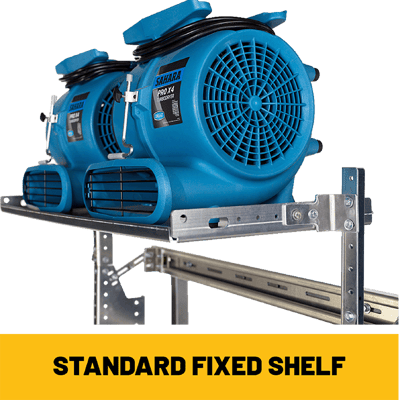 Modular Van Shelving Two PIeces of Equipment on Shelving