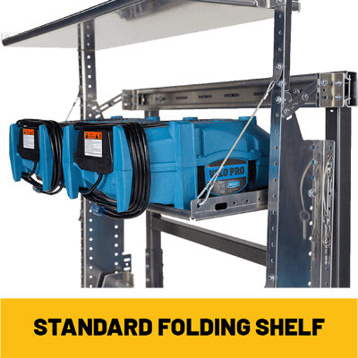 Modular Van Shelving Two PIeces of Equipment on Shelving