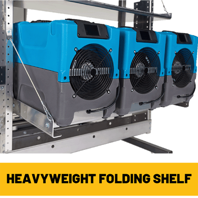 Modular Van Shelving Three PIeces of Equipment on Shelving