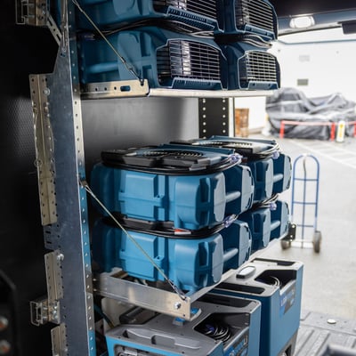 Dri-Eaz Rogue Airmover, On Shelving Van